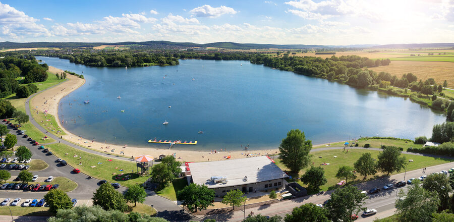 Luftaufnahme des Salzgittersees.